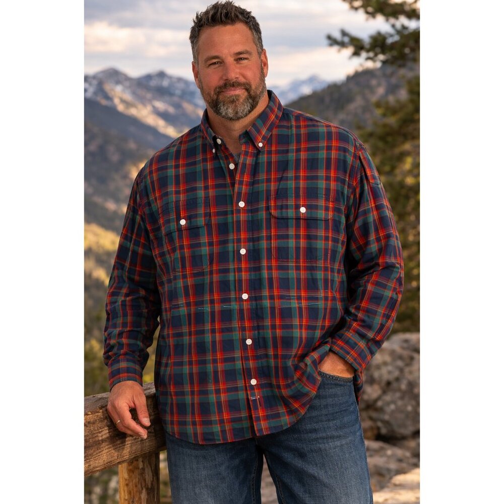 Deluth Trading Co. Men's Casual Plaid Shirt 2XL Tall Untucked Standard Fit 2 GUC